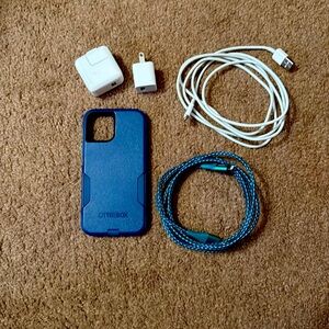iPhone 12 Otterbox Commuter case
2 - 6ft usb lightening cables
2 - power block